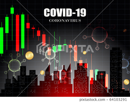 Stock market chart in down trend crisis from 64103291