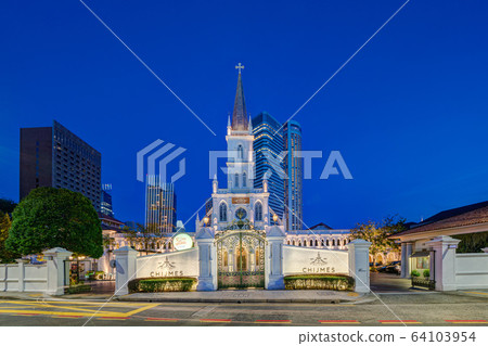 Singapore Chimes (CHIJMES) night view 64103954