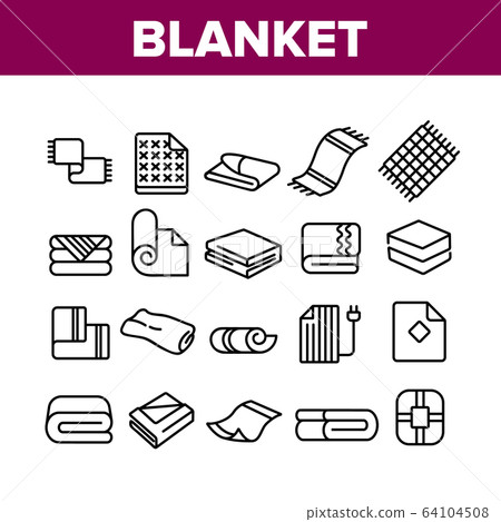 Blanket And Towel Collection Icons Set Vector 64104508