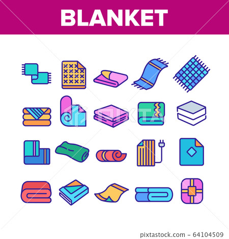 Blanket And Towel Collection Icons Set Vector Blanket And Towel Collection Icons Set Vector 64104509