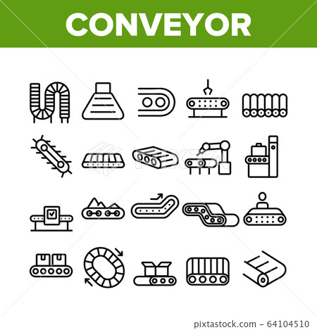 Conveyor Factory Tool Collection Icons Set Vector Conveyor Factory Tool Collection Icons Set Vector 64104510