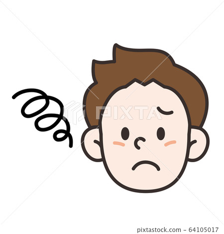 Boy front face trouble - Stock Illustration [64105017] - PIXTA