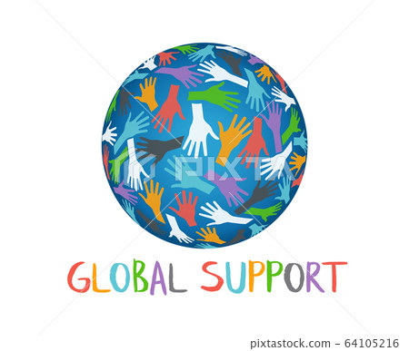 Global Support People Helping Hands 64105216