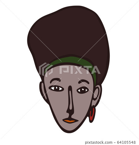 African female portrait. Modern minimalist linear 64105548