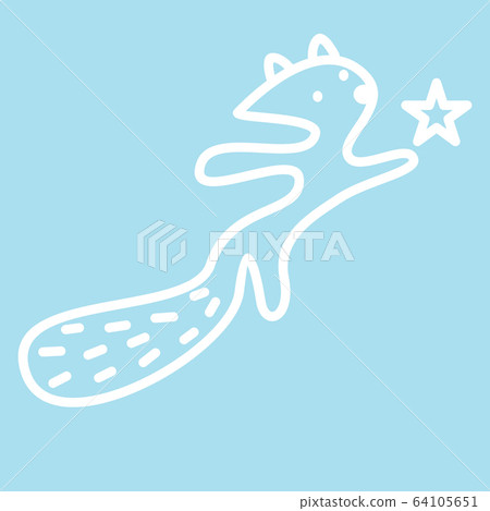 Cute kawaii animal character jumps to the star. Cute kawaii animal character jumps to the star. 64105651