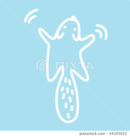 Cute kawaii animal character sign is jumping. Cute kawaii animal character sign is jumping. 64105652