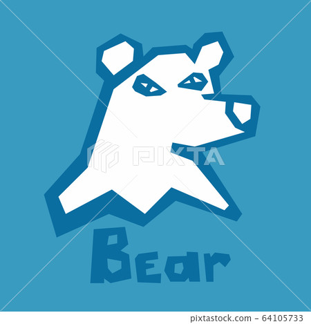 Angry cartoon bear head logo emblem. Abstract head Angry cartoon bear head logo emblem. Abstract head 64105733