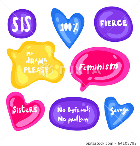 Collection of vector multicolored glossy stickers 64105792