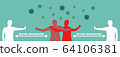 Social distancing concept, keep distance from infected person, Coronavirus pandemic 2019-ncov 64106381
