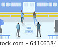 Social distancing and public transportation concept, Coronavirus COVID-19 pandemic 2019-ncov 64106384