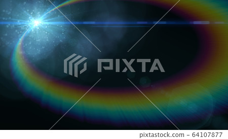 Abstract Natural lens flare with black background 64107877
