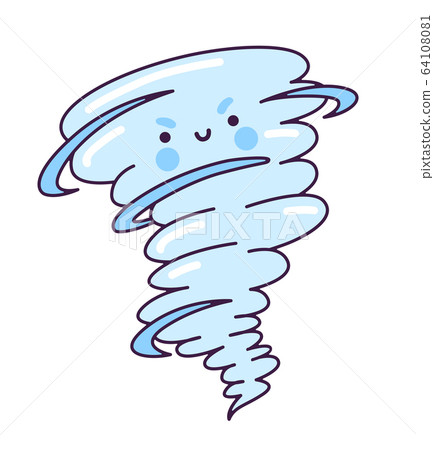 Cute little tornado with funny face. 64108081