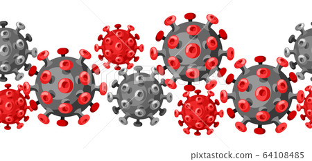 Seamless pattern with coronavirus molecule Covid-19. Seamless pattern with coronavirus molecule Covid-19. 64108485