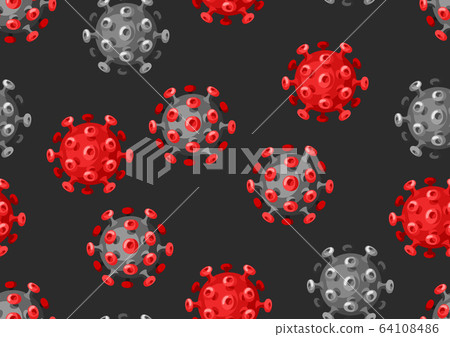 Seamless pattern with coronavirus molecule Covid-19. Seamless pattern with coronavirus molecule Covid-19. 64108486