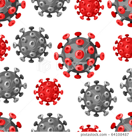 Seamless pattern with coronavirus molecule Covid-19. Seamless pattern with coronavirus molecule Covid-19. 64108487