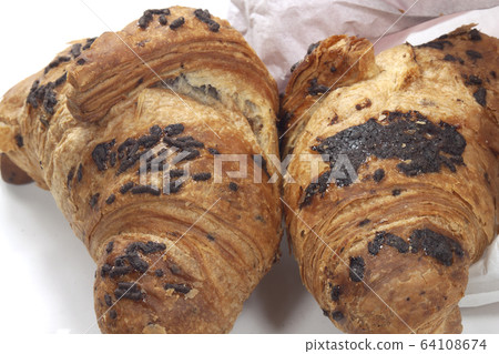 croissant croissant filled with chocolate with bag 64108674