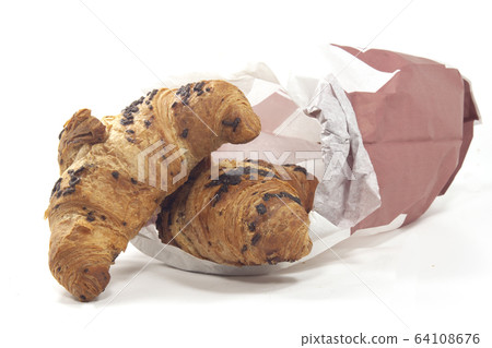 croissant croissant filled with chocolate with bag 64108676