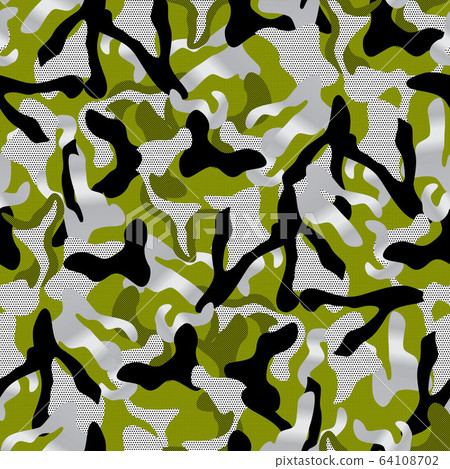 khaki Camouflage seamless pattern in green and khaki Camouflage seamless pattern in green and 64108702