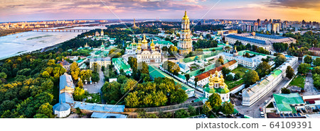 Aerial view of Pechersk Lavra in Kiev, the capital of Ukraine Aerial view of Pechersk Lavra in Kiev, the capital of Ukraine 64109391
