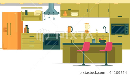 Spacious Well-equipped Kitchen with Kitchen Island 64109854