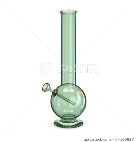 Simple green glass bong 3D Simple green glass bong 3D 64109927