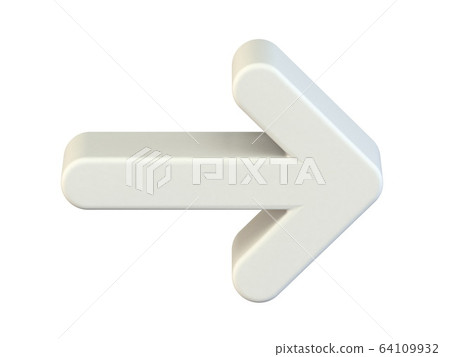 White right arrow icon 3D White right arrow icon 3D 64109932