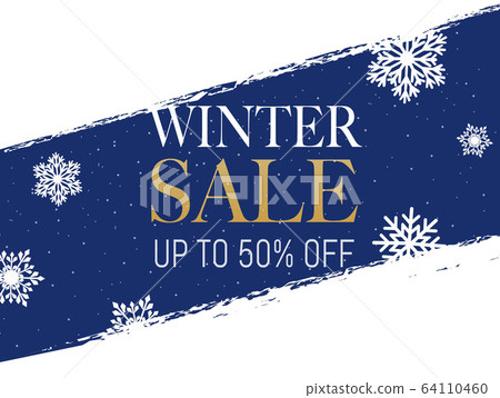 Winter Poster With Snow And Snowflake 64110460
