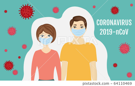 Stop Coronavirus Poster Isolated Green Background 64110469