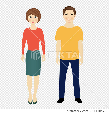Man And Woman Isolated Transparent background 64110479