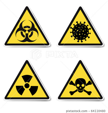 Danger Signs Isolated White Background 64110480