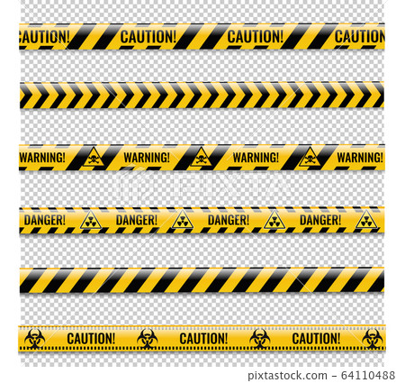 Danger Ribbons Set Isolated Transparent Background 64110488