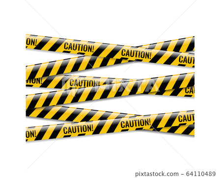 Danger Ribbons Isolated White Background 64110489