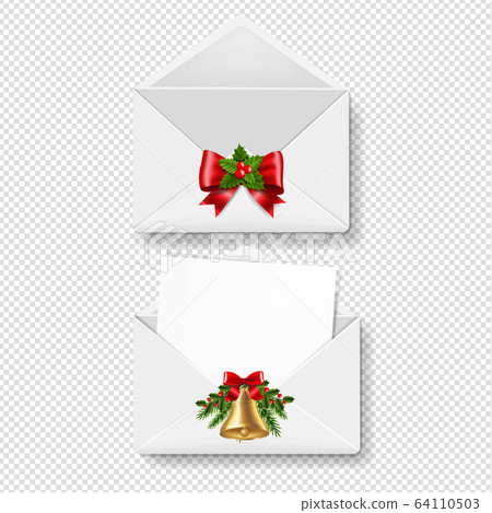 Merry Christmas Envelope Set Isolated Transparent Merry Christmas Envelope Set Isolated Transparent 64110503