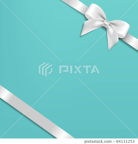 White Bow With Mint Poster 64111253