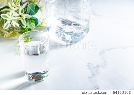 Water, glass, glass, drink, plastic bottle Water, glass, glass, drink, plastic bottle 64113108