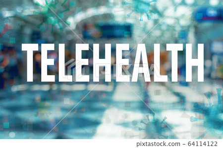 Telehealth theme with an airport background Telehealth theme with an airport background 64114122