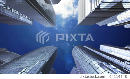 Building building city office building business district office district sky CG 3D illustration 64114548