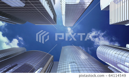 Building building city office building business district office district sky CG 3D illustration 64114549