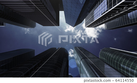 Building building city office building business district office district sky CG 3D illustration 64114550