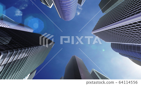 建築建築市政廳大樓商務區辦公區天空CG 3D圖 建築建築市政廳大樓商務區辦公區天空CG 3D圖 64114556