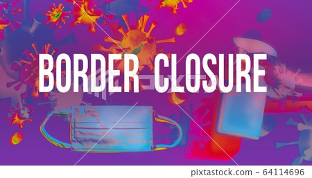 Border Closure Theme with face mask and spray bottle Border Closure Theme with face mask and spray bottle 64114696