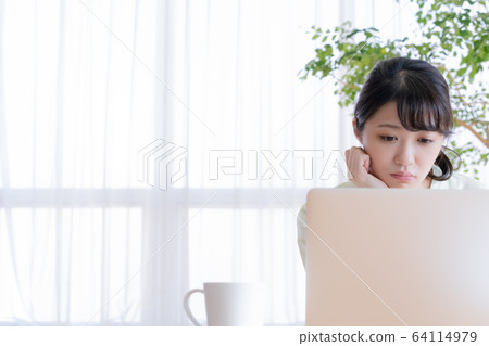 Woman PC Telecommuting Woman PC Telecommuting 64114979