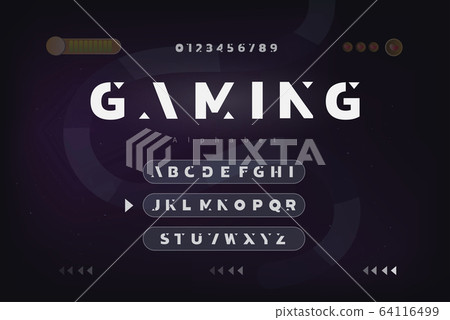 Space gaming theme alphabet font set Space gaming theme alphabet font set 64116499