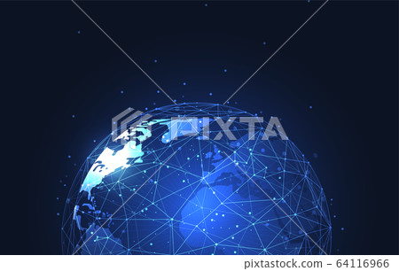 Global network connection. World map point 64116966