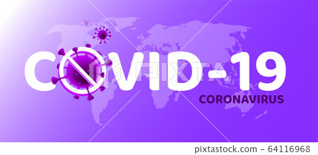Stop COVID-19 spread concept world map design - Stock Illustration ...