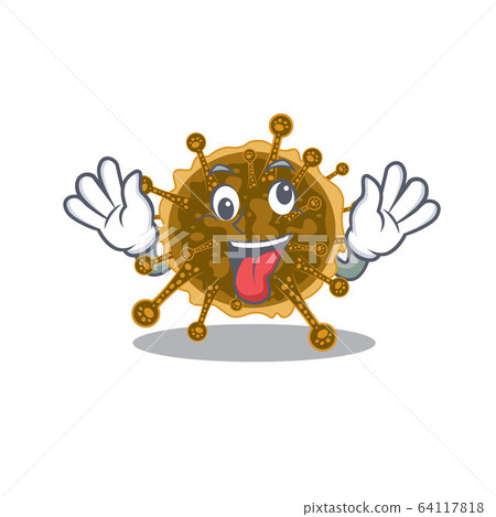 A cartoon design of negarnaviricota having a crazy face A cartoon design of negarnaviricota having a crazy face 64117818