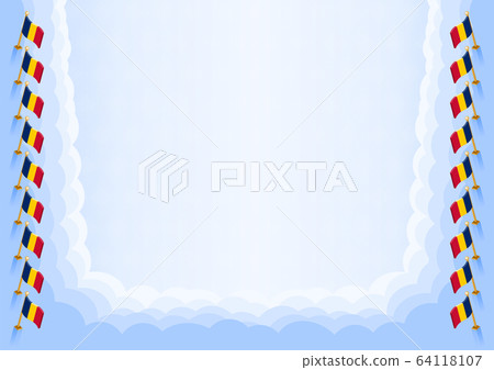 Horizontal  frame and border with Chad flag 64118107