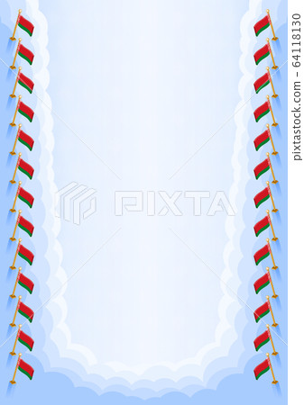 Vertical frame and border with Belarus flag Vertical frame and border with Belarus flag 64118130
