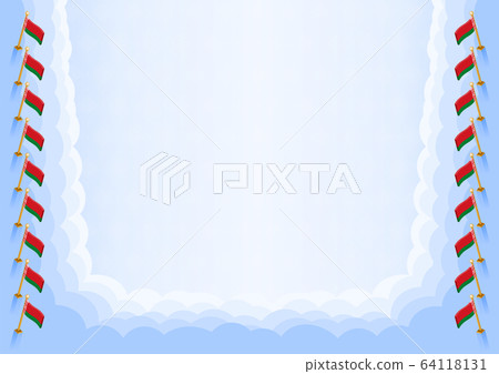 Horizontal frame and border with Belarus flag Horizontal frame and border with Belarus flag 64118131
