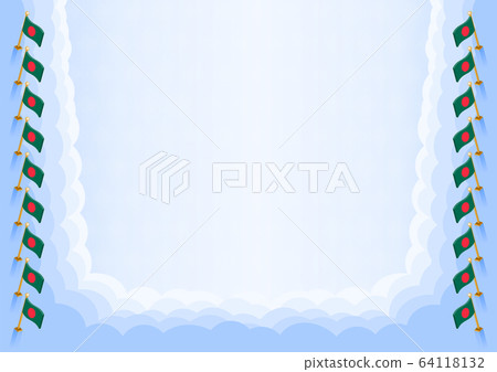 Horizontal frame and border with Bangladesh flag Horizontal frame and border with Bangladesh flag 64118132